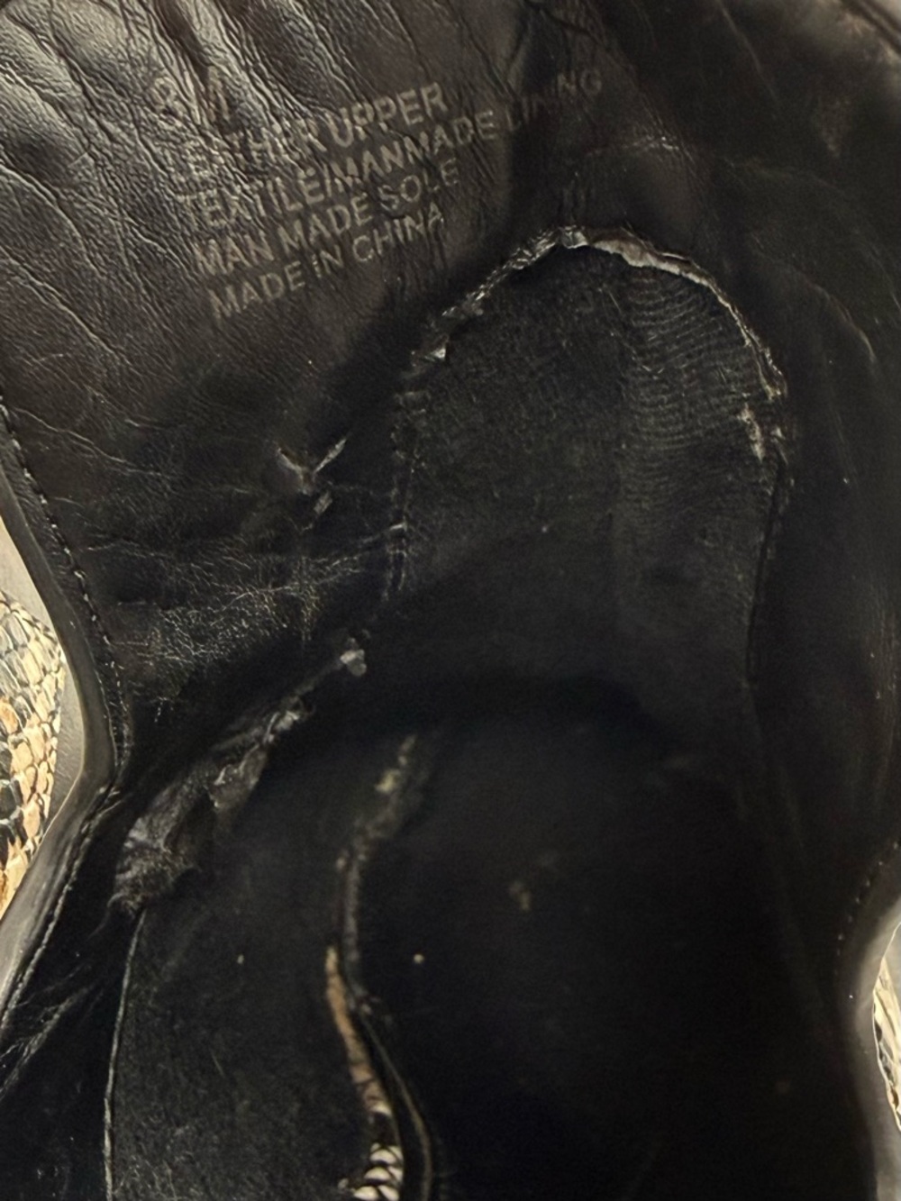 Gianni Bini Maerren Western Snake Print Mule Boots Women Size 8 Metallic DAMAGED - Picture 8 of 10